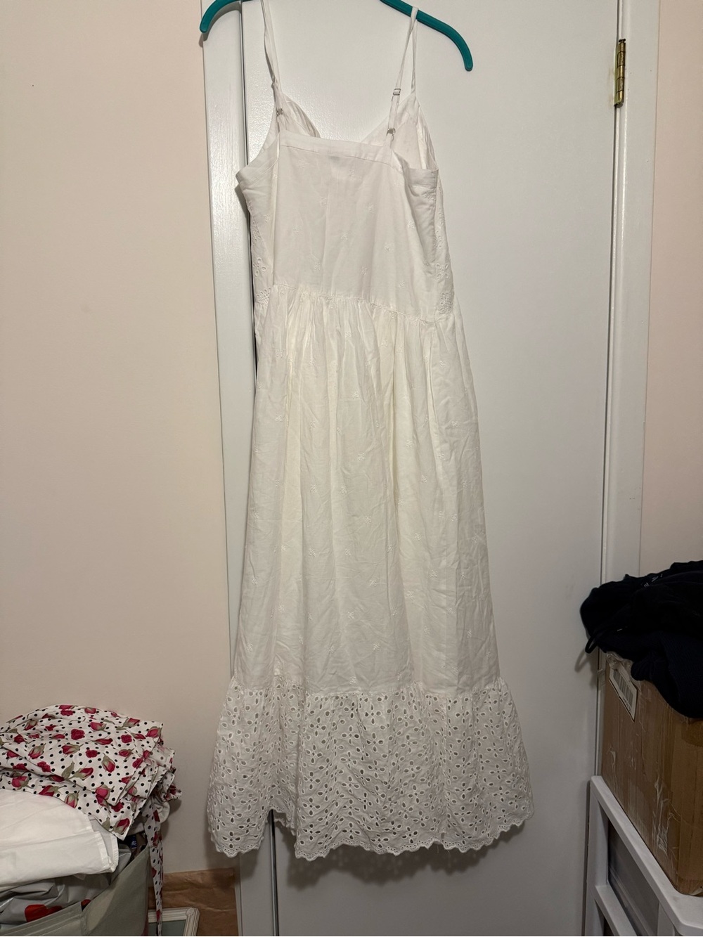 Universal Thread White Linen Blend Sundress with Adjustable Straps - Picture 3 of 3